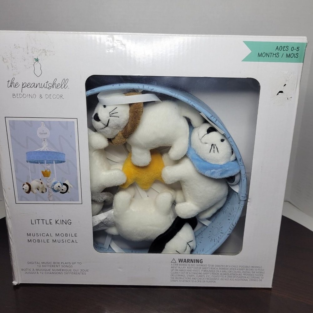 The Peanutshell Safari Little King Lion Musical Crib Mobile for Baby Boys Girls